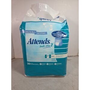 Vintage Attends Pull-Ons 7 Medium Heavy Protection Brand New 2002 Cloth 20 PK